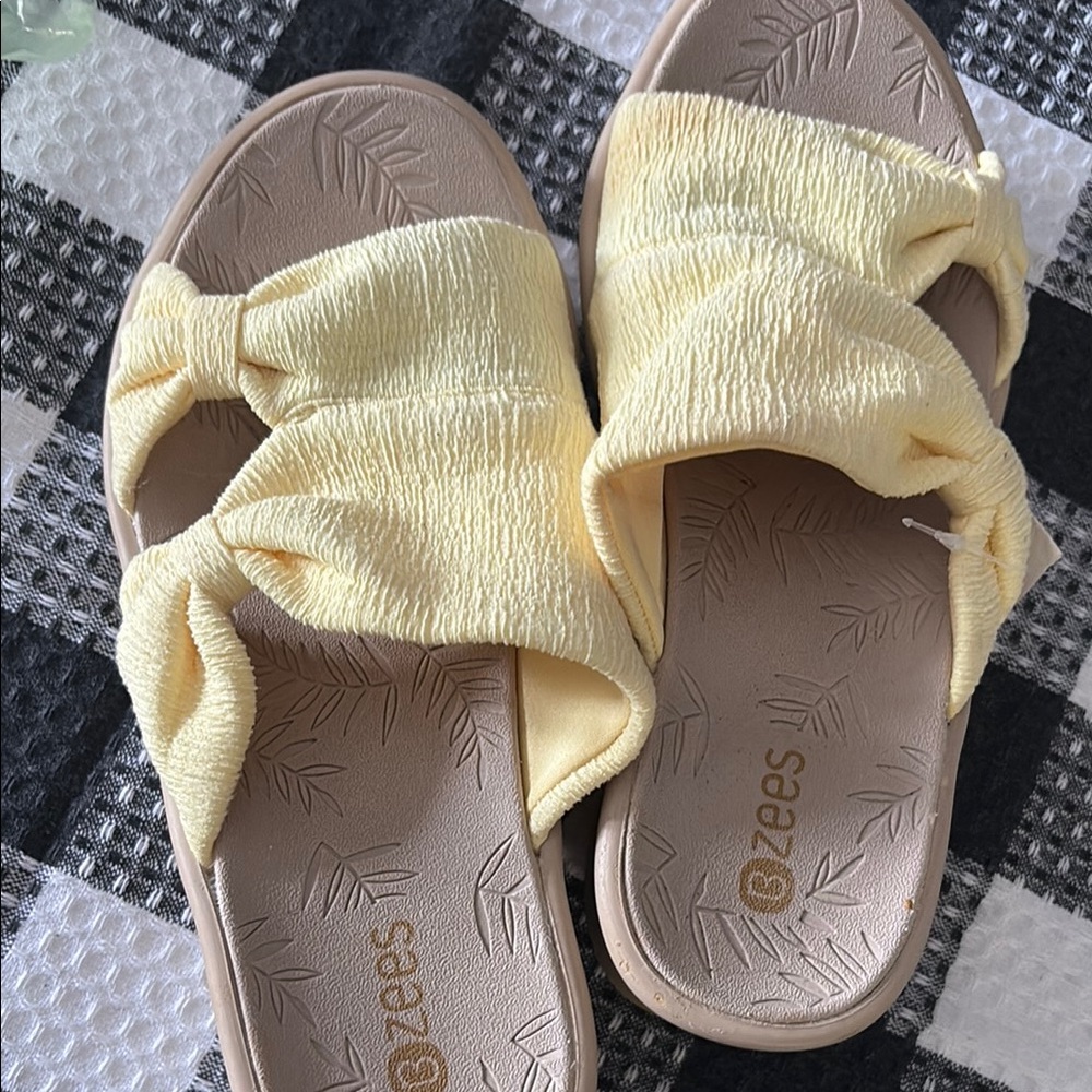 Bzees Yellow Cozy Slippers